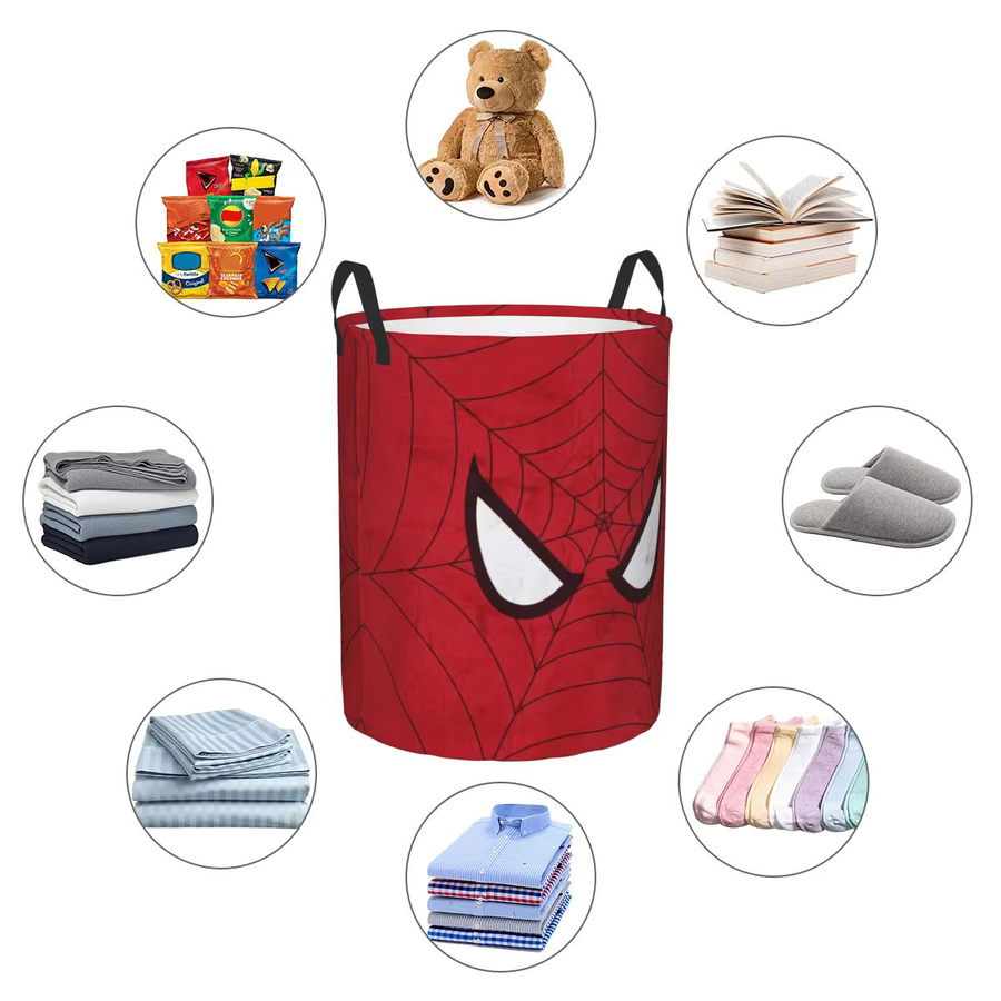 Potdemiel Spinnen-Wäschekorb als großer Spielzeug-Organizer für das Kinderzimmer in Rot, B/T/H: 42,0 x 34,0 x 34,0 cm - Bild 4