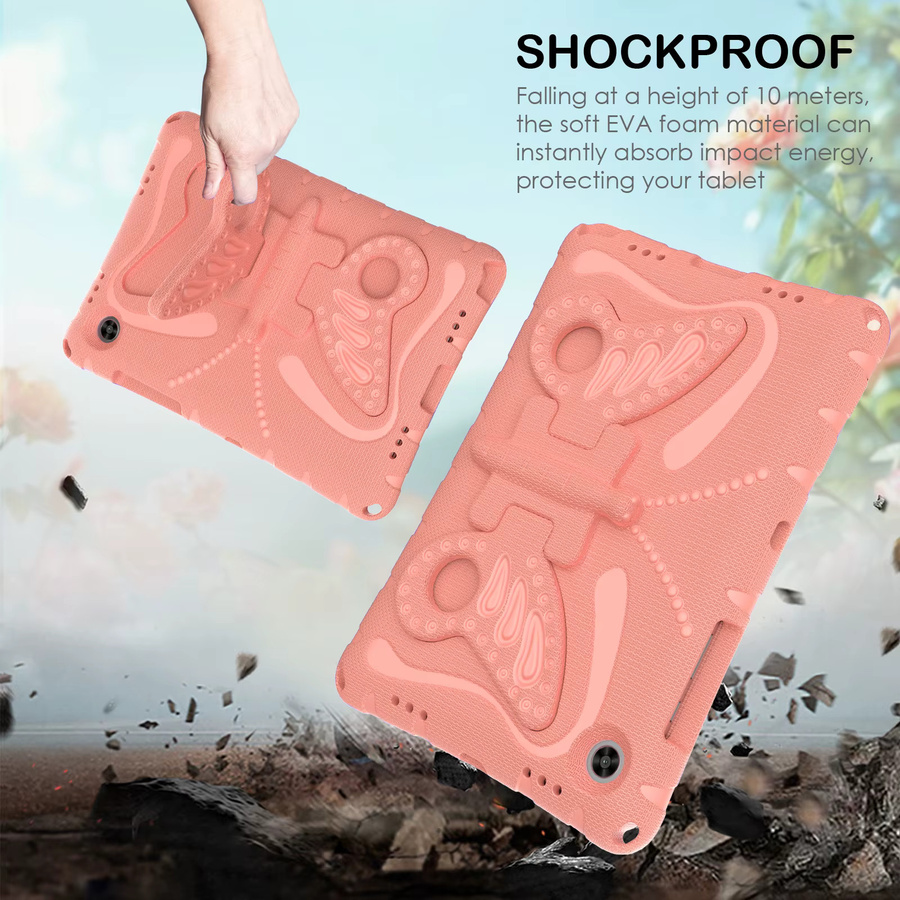 Stoßfeste Kinderhülle für Samsung Galaxy Tab A8 10,5 Zoll 2022 (SM-X200/X205/X207) mit Griffständer in Pink - Bild 1