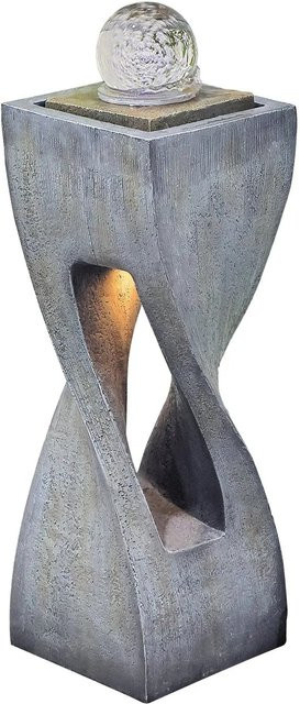 Granimex 4-Eck-Säule Quantum LED-Beleuchtung in Anthrazit mit Glaskugel Ø 12 cm - Bild 1