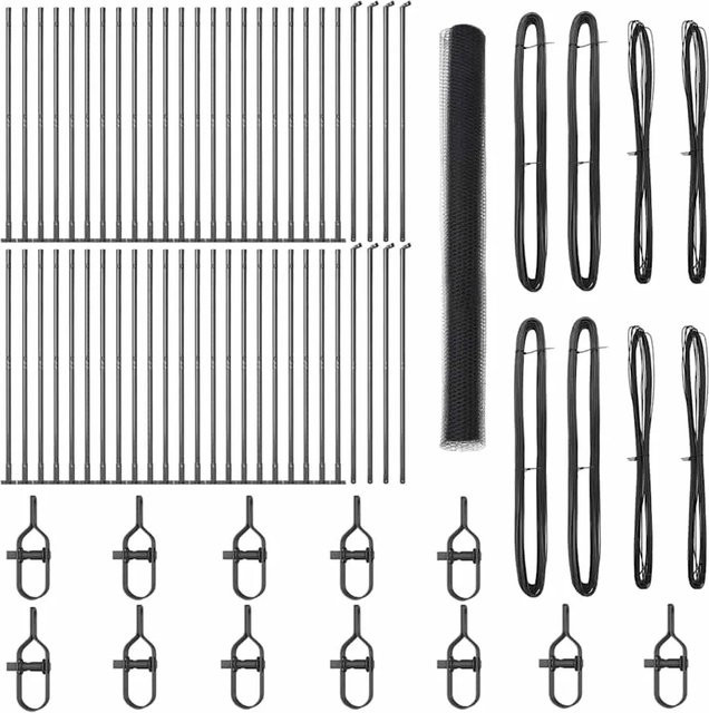 vidaXL Maschenzaun aus Stahl und PVC in Grau, Höhe: 1,6 m, Breite: 100 cm - Bild 1