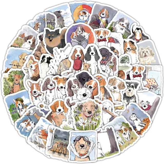GOGOTU Happy Dog Aufkleber, 100-teiliges Set - Bild 1
