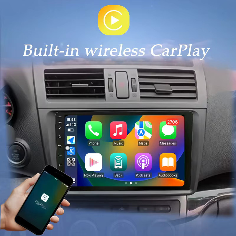 Drahtloses Android 16 Multimedia-Autoradio mit CarPlay, GPS, WIFI und DSP Stereo für Jeep Compass und Patriot 2009-2015, Schwarz - Bild 3