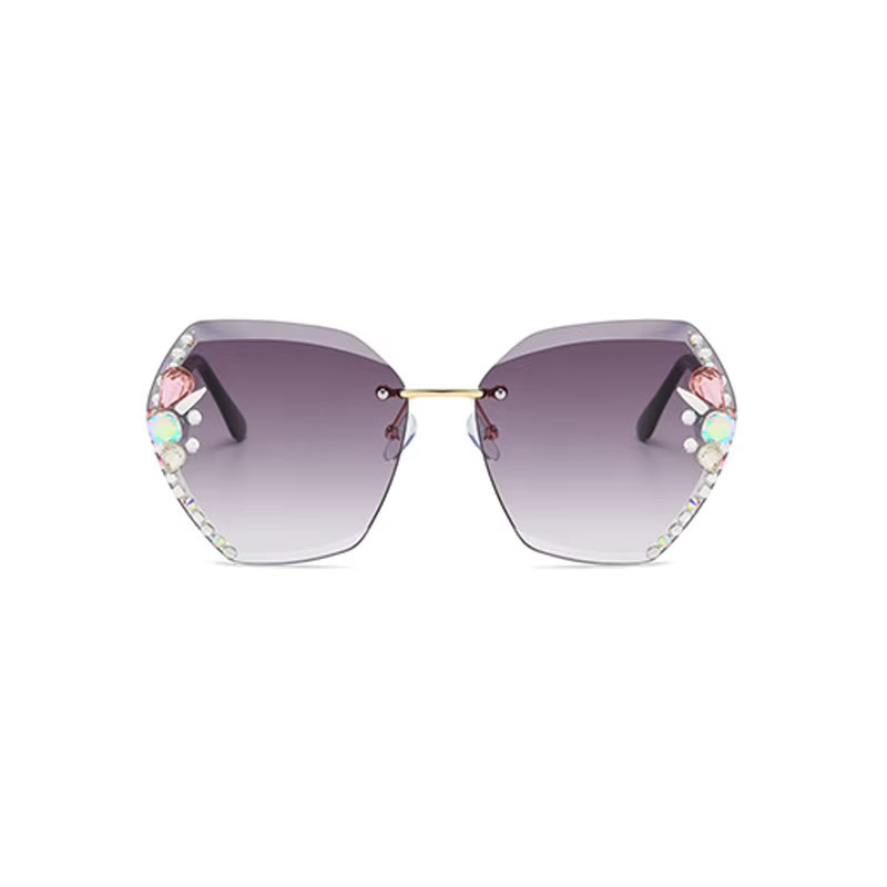 Shatar Sonnenbrille, randlos, groß, Metall, Damen - Bild 4