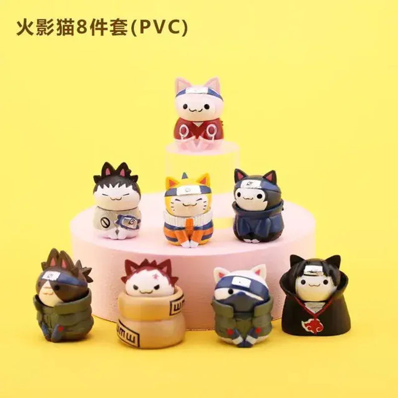 Bandai Naruto Katzenmodell Figuren Set, 8 Stück, mehrfarbig, Kunststoff, Dekoration - Bild 1