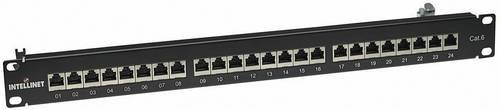 Intellinet 720038 24 Port Netzwerk-Patchpanel CAT 6 Schwarz, Breite: 483 mm, 1 HE - Bild 1