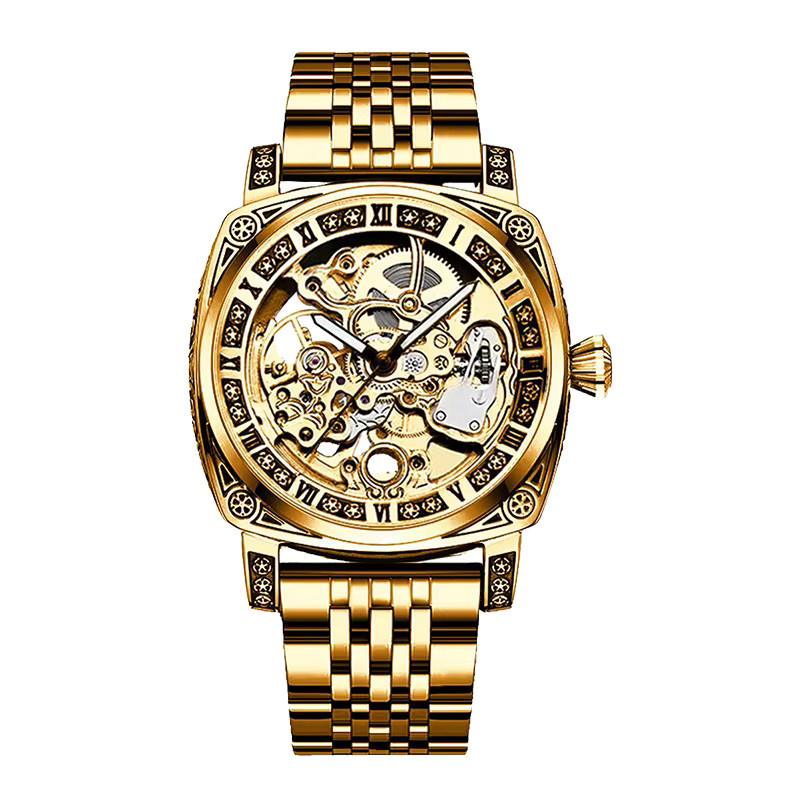 CAROTIF Armbanduhr Automatik, Edelstahl, Gold, Herren - Bild 5