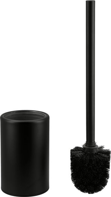 LIVARNO WC-Bürstengarnitur mit Toilettenrollenhalter und Kosmetiktuchbox aus Glas in Schwarz, H x B x T: 36,0 x 9,0 x 0,58 cm - Bild 1