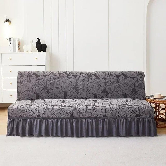 Jacquard Sofabezug von Yiran bag, ärmelloser Universal-Überwurf aus Polyester, elastisch und rutschfest, grau, für Sofas mit 160-190 cm Breite - Bild 1