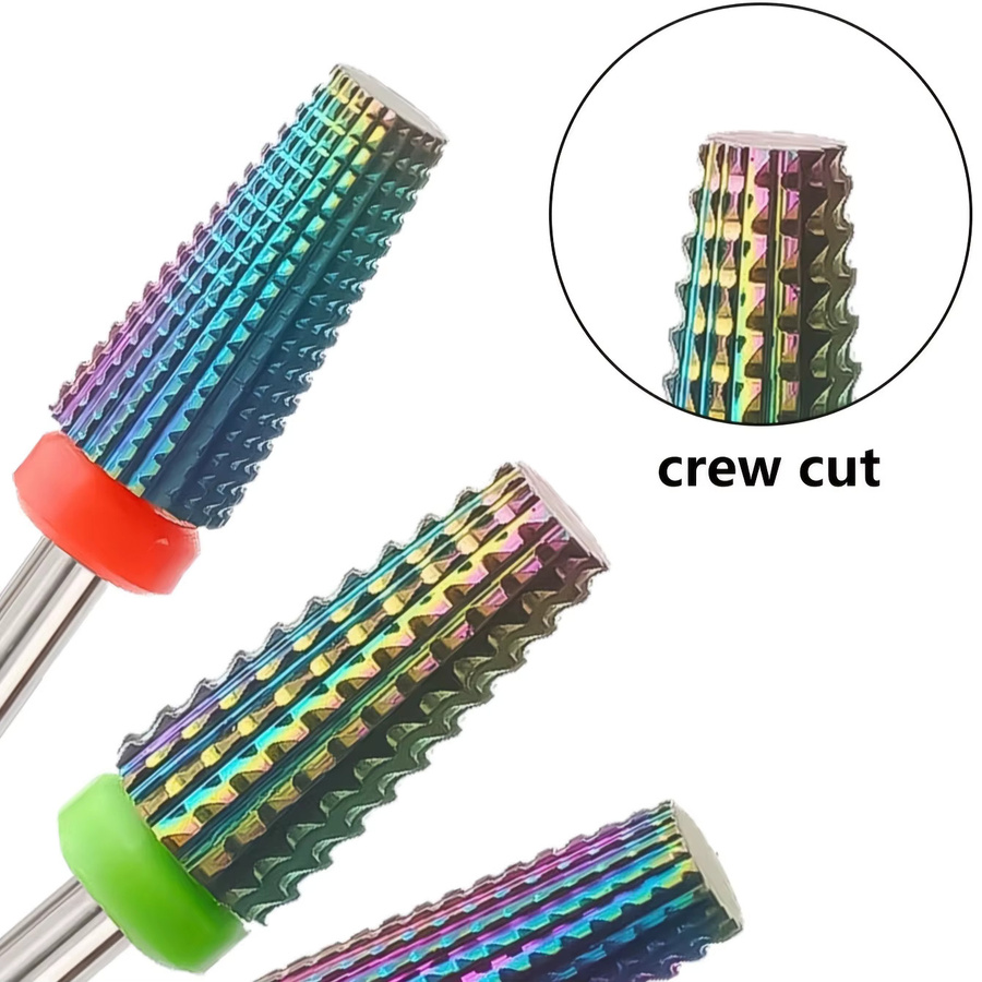 FUMOSIK 5in1 Nagelbohrer aus Wolframstahl, bunter Kegelfräser, Metallic - Bild 2