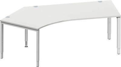 Schäfer Shop Genius Winkelschreibtisch MODENA FLEX 135 Grad in Lichtgrau mit Ansatz links, Breite: 216,5 cm - Bild 1