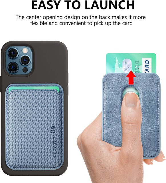 Magnetische MagSafe Brieftasche für iPhone 15 und iPhone 14, schlanker Kartenhalter mit starkem Magneten in Schwarz oder Grün - Bild 1