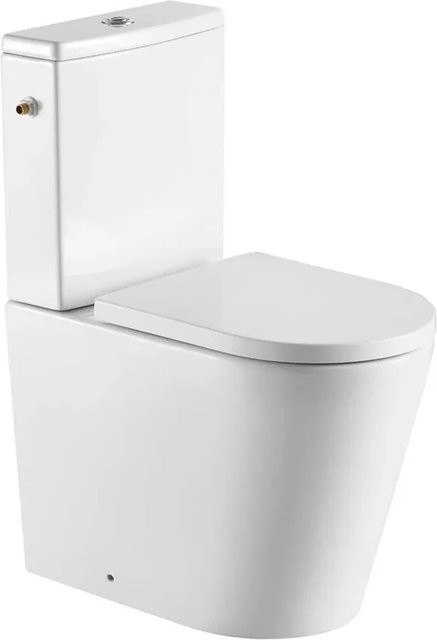 Swiss Aqua Technologies Stand-Kombi-WC Set Brevis mit Wirbelspülung und SoftClose WC-Sitz, Weiß, B/T/H: 35,0 x 59,5 x 43,0 cm - Bild 1