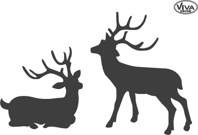 Viva Decor Schablone Hirsche in Weiß aus Acryl für Winter und Weihnachten - Bild 1