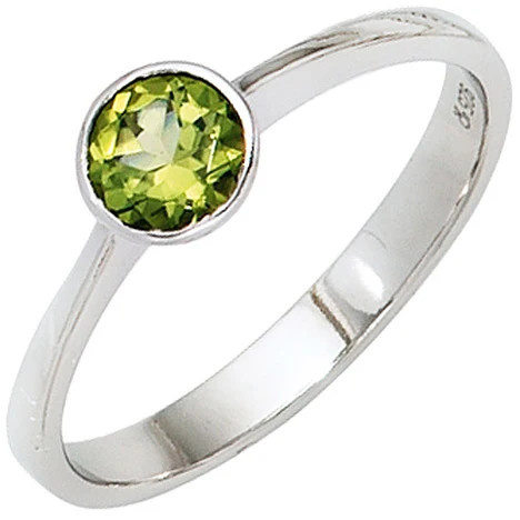 Colfem Ring 925 Silber, Peridot, grün, Damen, Ringgröße 54 - Bild 1
