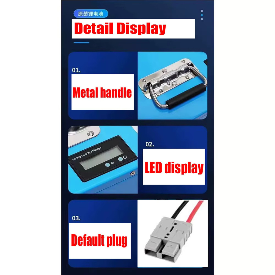 ALalito Original Lithium-Akku 72V 100Ah für wasserdichte Elektromotoren inklusive BMS und 3A-Ladegerät in Blau - Bild 3