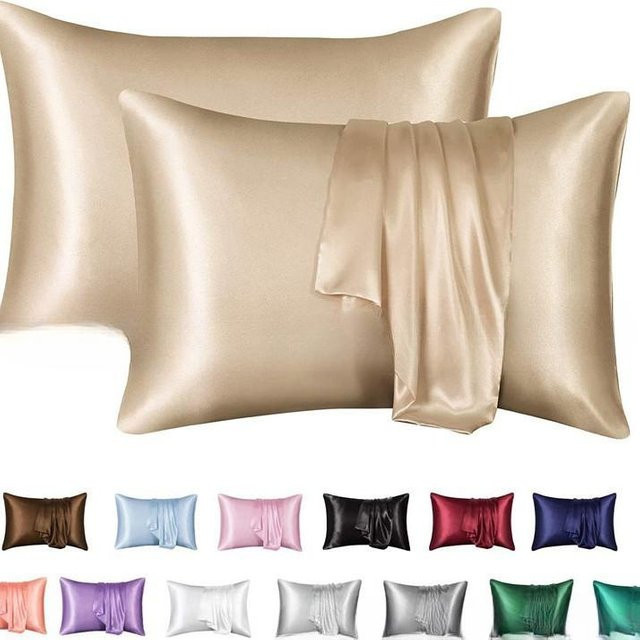 2-teiliges Satin-Kissenbezug-Set von Chocolate Home in Beige, weiche und glatte Textur zur Reduzierung von Haarbruch, B/H: 51 x 76 cm - Bild 1