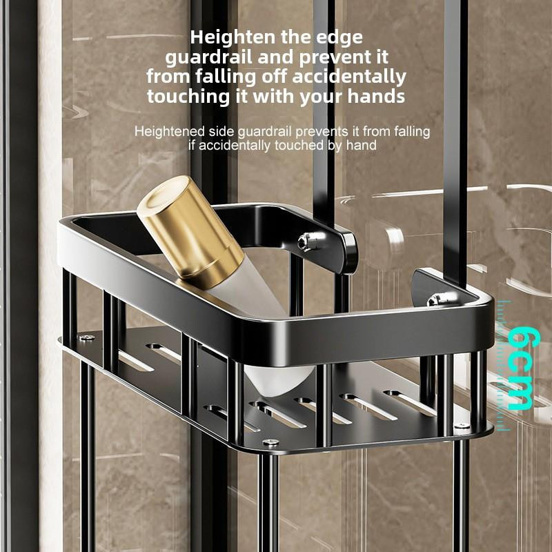 Duschablage ohne Bohren als Aufbewahrungskorb für Glastüren im Badezimmer und Handtuchhalter - Bild 3