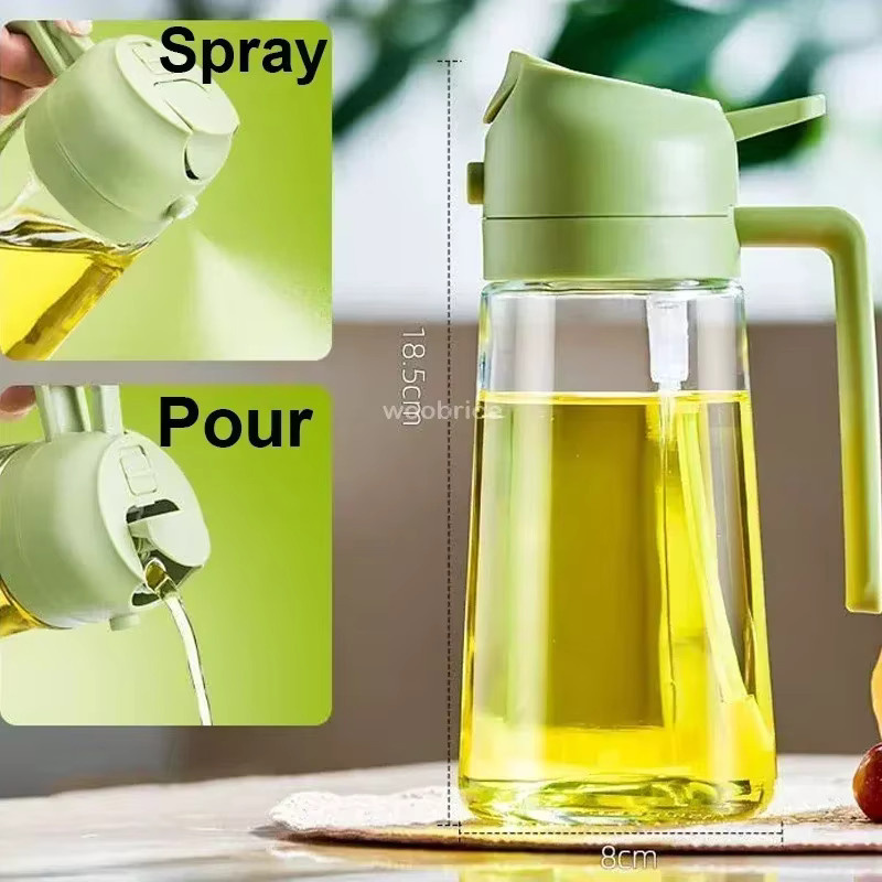Amagi Glas Öl Spray Flasche in Transparent, Dual-Use Küchenutensil zum Sprühen und Gießen - Bild 4