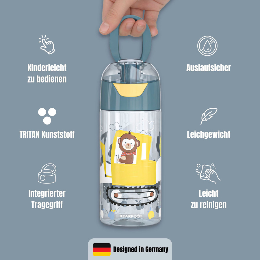 Bearfoot Trinkflasche aus Tritan in Blau, 450 ml, BPA-frei und spülmaschinenfest - Bild 2