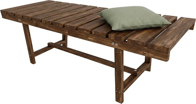 Relaxdays Gartenbank aus Tannenholz in Braun, rustikaler 2-Sitzer, geflammt, B/T/H: 110 x 35 x 38 cm - Bild 1