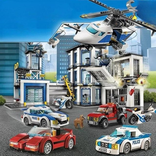 Binchi Keji Travel City Series Polizei Station, Bausteine, 894 Teile - Bild 1