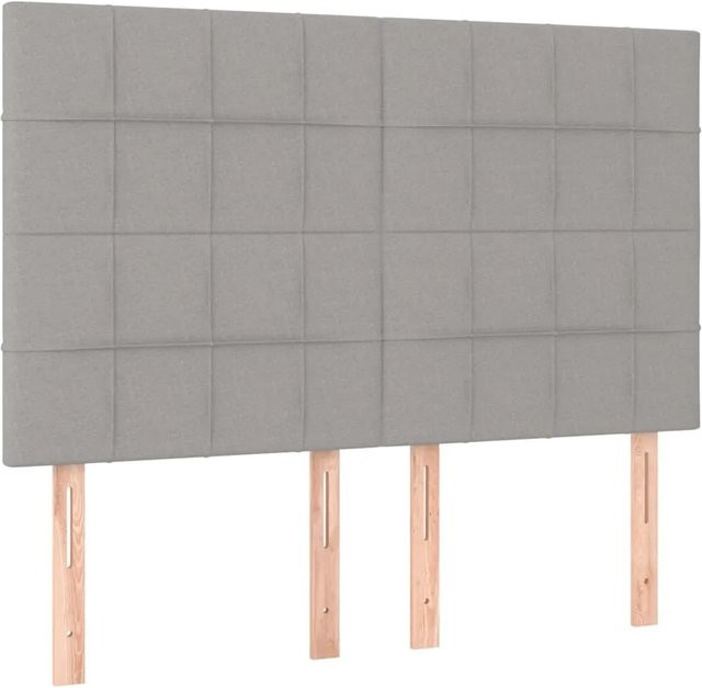 vidaXL LED Kopfteil in Hellgrau mit USB-Ladeanschluss und integrierter Beleuchtung, Breite: 144 cm, Tiefe: 5 cm, Höhe: 118 bis 128 cm - Bild 1