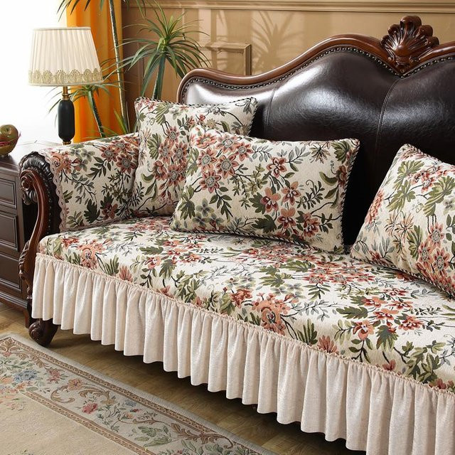 Yiran Furniture Retro Jacquard Sofabezug aus Polyester, rutschfest und verschleißfest, Breite: 60 cm, Breite: 60 cm - Bild 1