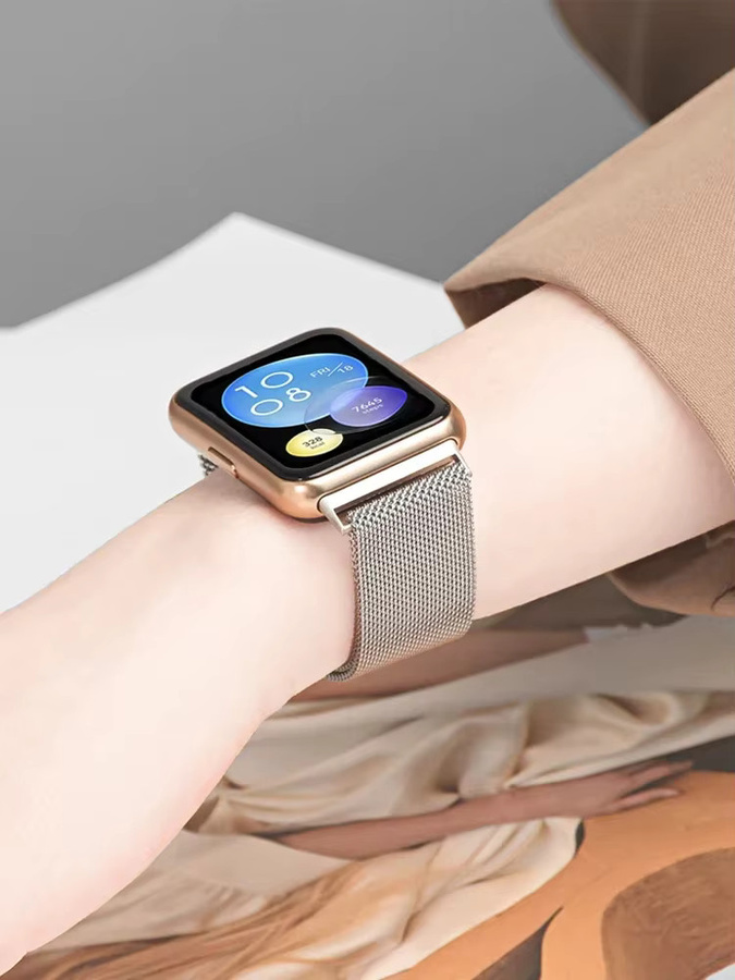 Uhrenarmband Edelstahl, Milanese-Loop, Silber, Unisex, für Huawei Watch FIT 2 - Bild 2