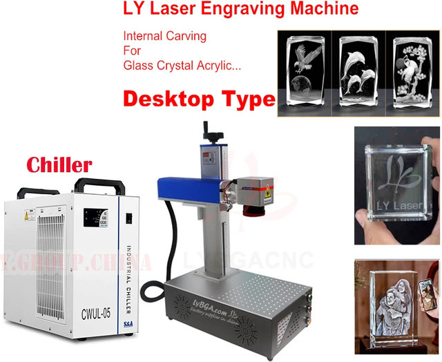 YOOCNC 3D-Innengravurmaschine mit UV-Laser und Wasserkühlung für Kristallglas - Bild 1