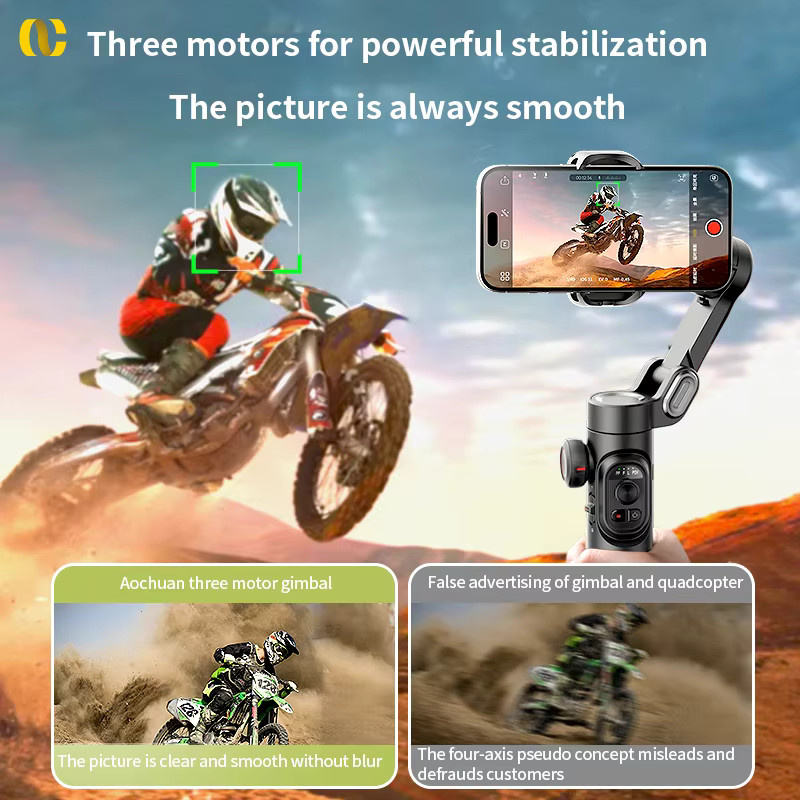 AOCHUAN Smart XE 3-Achsen-Handheld-Gimbal-Stabilisator für Smartphone in Schwarz mit Face Tracking für Vlog und Live-Streaming - Bild 4