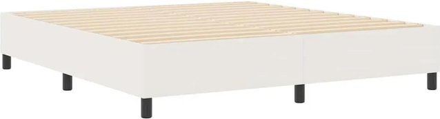 vidaXL Plattformbettgestell aus Stoff und Holz in Creme/Beige, B/T/H: 180 x 200 x 35 cm - Bild 1
