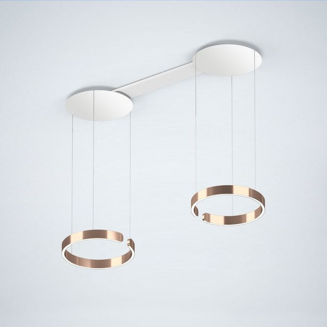 Occhio Mito sospeso due LED-Pendelleuchte in Weiß matt und Rose Gold mit Occhio air Modul, dimmbar und variabel einstellbar von 50 bis 200 cm Höhe - Bild 1