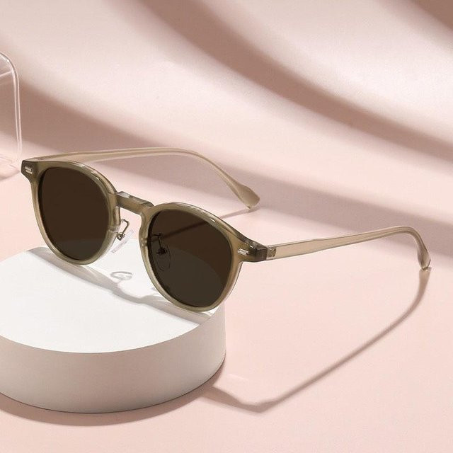 NAPAGE Sonnenbrille, Vollrand, Rund, Kunststoff, Unisex, Grau - Bild 1