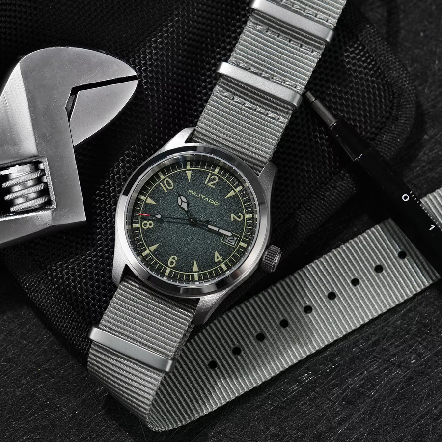 Militado Armbanduhr, Quarz, Edelstahl, Grün, Saphirglas, 38 mm, Herren - Bild 3