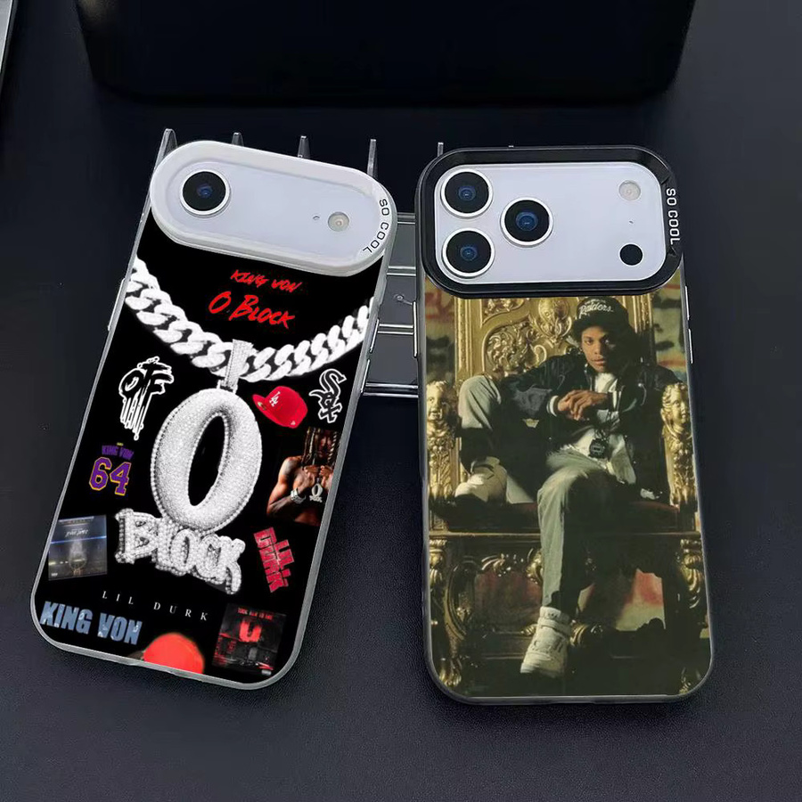 K-King Rapper Handyhülle mit Plating-Effekt für iPhone 12 bis 17 Pro Max Plus in White und Multicolour - Bild 2