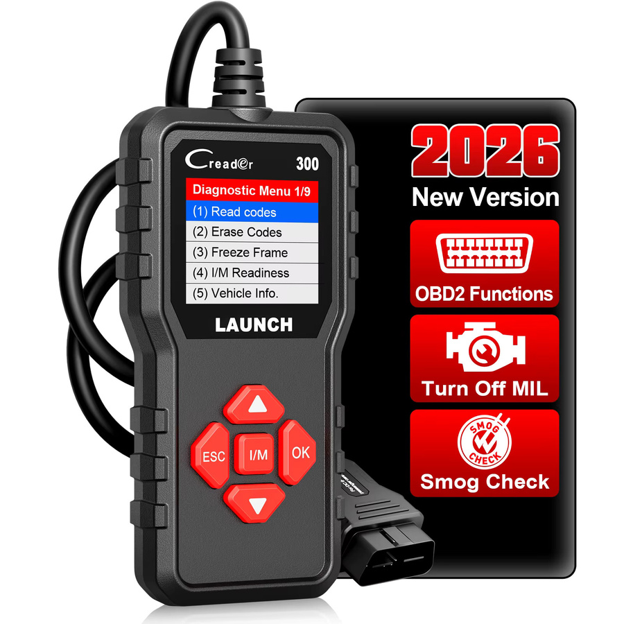 LAUNCH Creader CR300 OBD2 Scanner Diagnosegerät in Schwarz für Fahrzeuge ab 1996, LKWs und SUVs mit Check Engine Code Reader, Live-Daten, Batteriespannungstest sowie DTC-Lesefunktion und -Löschung - Bild 2