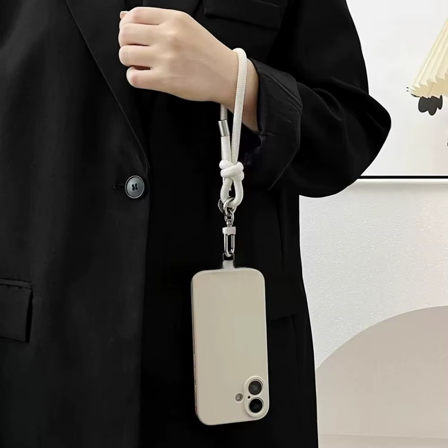 Advanced Sense Verstellbares Handy-Lanyard mit Metallschnalle in Schwarz-Weiß-Grau - Bild 3