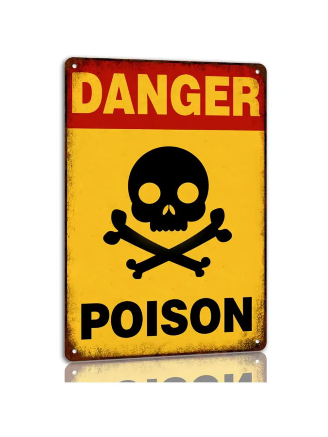 CIFBUY Halloween Metallblechschild Danger Poison mit Hexengeist und Kürbis, B: 20,3 cm, H: 30,5 cm - Bild 3