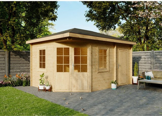 Fjordholz Gartenhaus Evelyn 5-Eck aus imprägniertem Holz in Farblos/Transparent - Bild 1