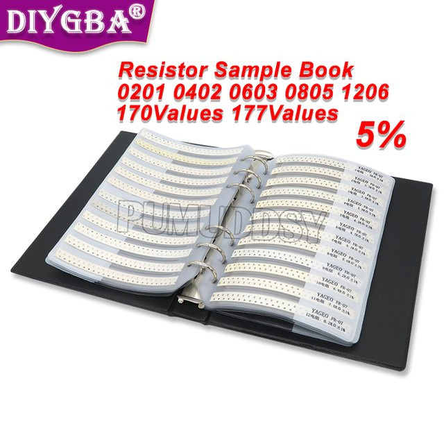 DIYGBA SMD Widerstand Sortier-Kit mit verschiedenen Werten und Bauformen 0201 bis 1206 mit 5% Toleranz - Bild 1