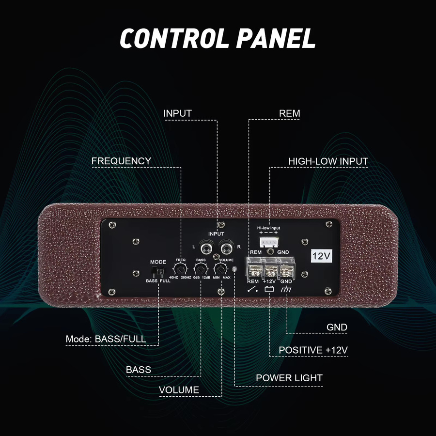 8-Zoll Auto-Stereoanlage mit 600W Audiosystem und schwarzem Vollbereichs-Subwoofer - Bild 4
