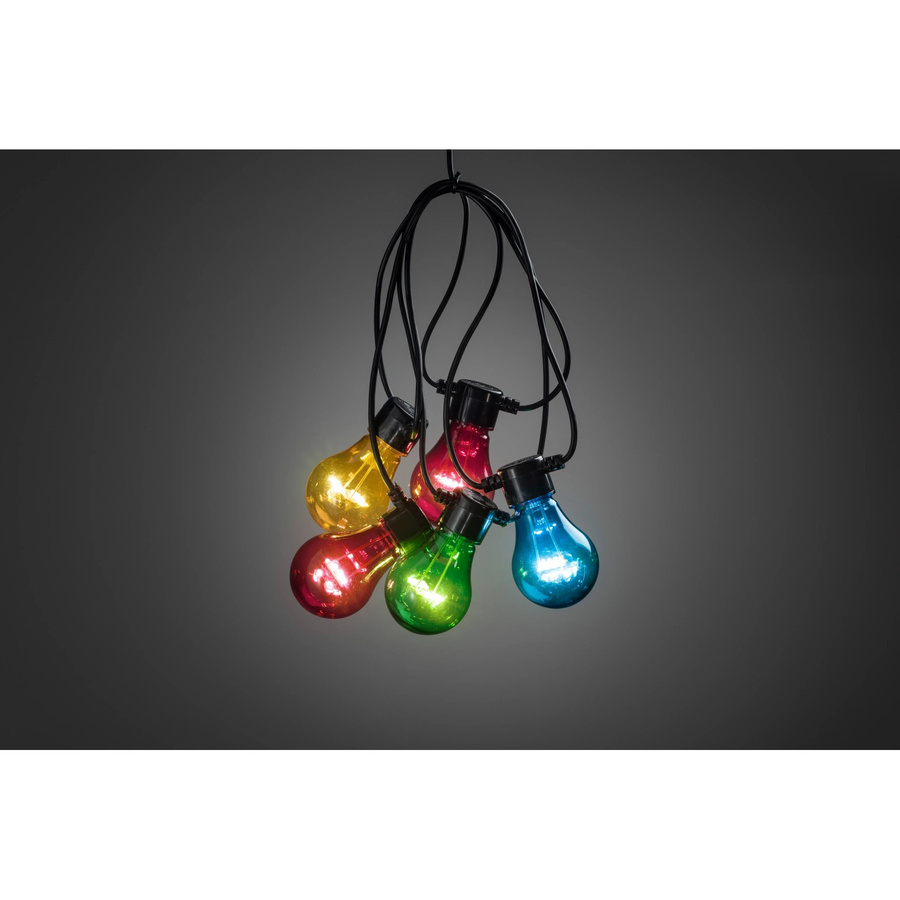 Konstsmide LED-Lichterkette für außen in Schwarz mit bunten RGB-Leuchtmitteln, batteriebetrieben und IP44-Schutz - Bild 2