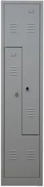 PROREGAL Garderobenspind Camel in Grau mit 2 Fächern und Vorhängeschloss, H: 180 cm, B: 41 cm, T: 50 cm - Bild 1