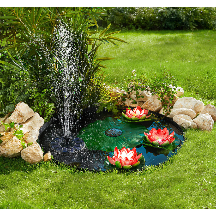 Solar-Brunnen Viva Domo mit 7 Funktionen, rund, Schwarz, Durchmesser: 40 cm - Bild 2