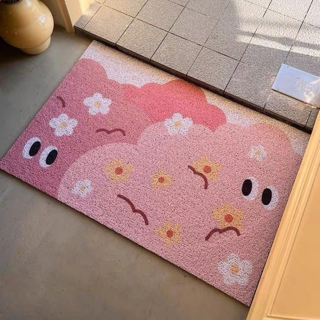 Rutschfeste Schmutzfangmatte aus Bürstenseide von Yiran Furniture in Pink, B/T: 40 x 60 cm - Bild 1