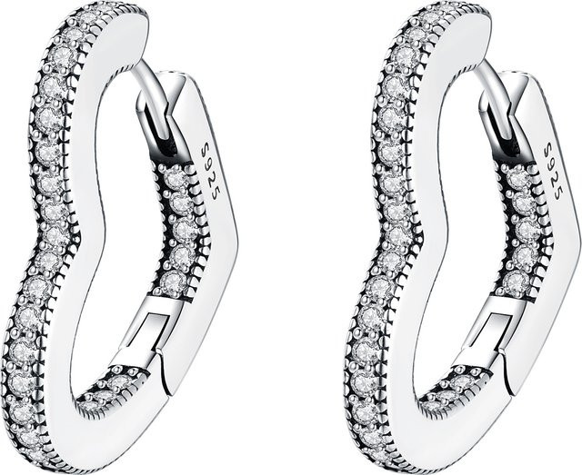 CYCUFF Ohrringe Creolen, S925 Sterling Silber, herzförmig, Damen - Bild 1
