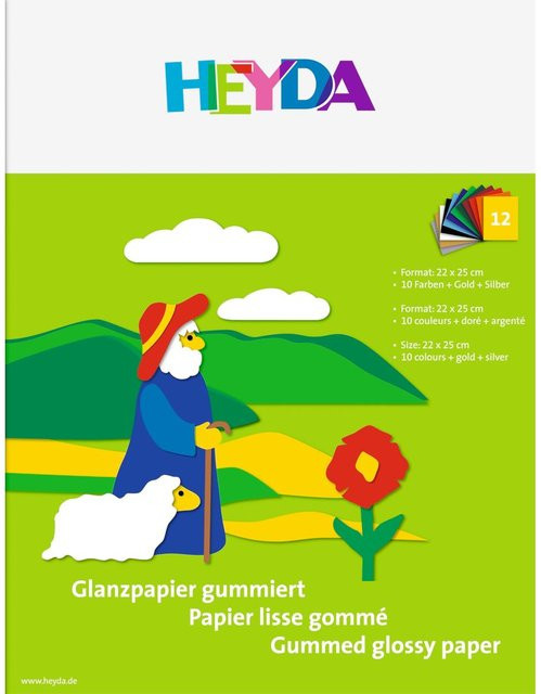 Heyda Glanzpapier-Heft in Mehrfarben für die Schule - Bild 1