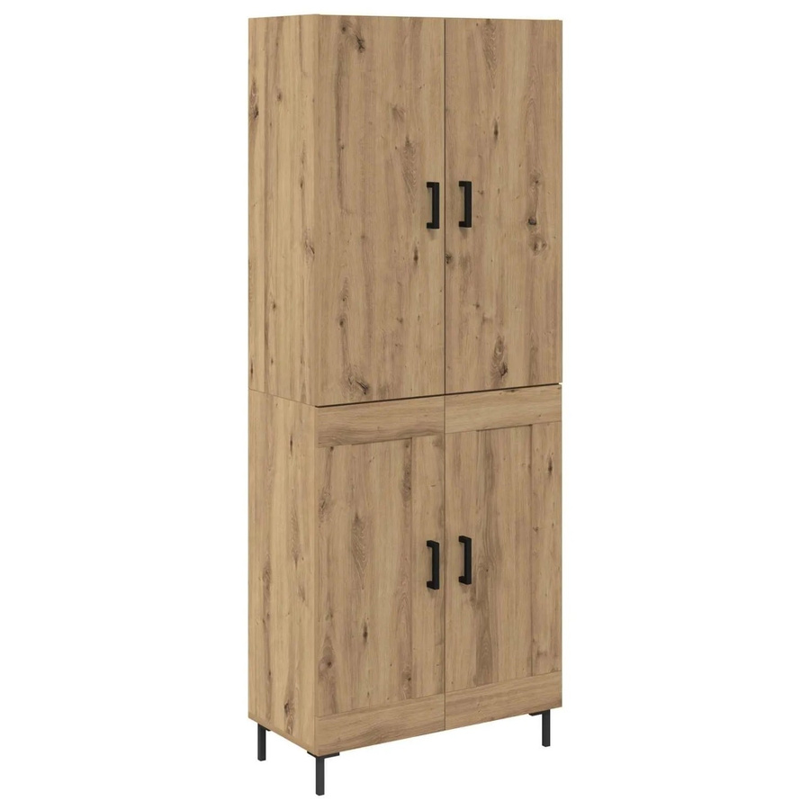 vidaXL Highboard Artisan-Eiche in Braun mit Schranktüren und Regalfächern, B/T/H: 69,5 x 34 x 180 cm - Bild 2