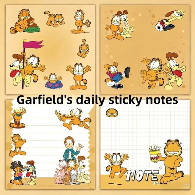 Garfield Cartoon Haftnotizen in Mehrfarbig mit Linien für Schule und Büro - Bild 1