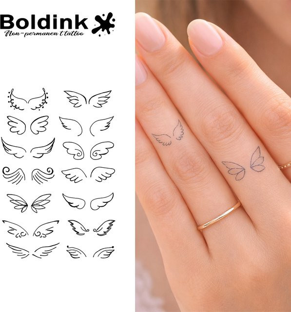 BOLDINK Tattoo-Aufkleber Flügelmuster, Unisex - Bild 1